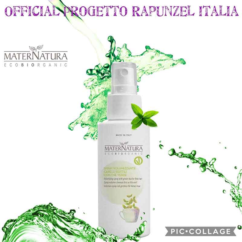 Spray volumizzante capelli sottili al the verde MaterNatura