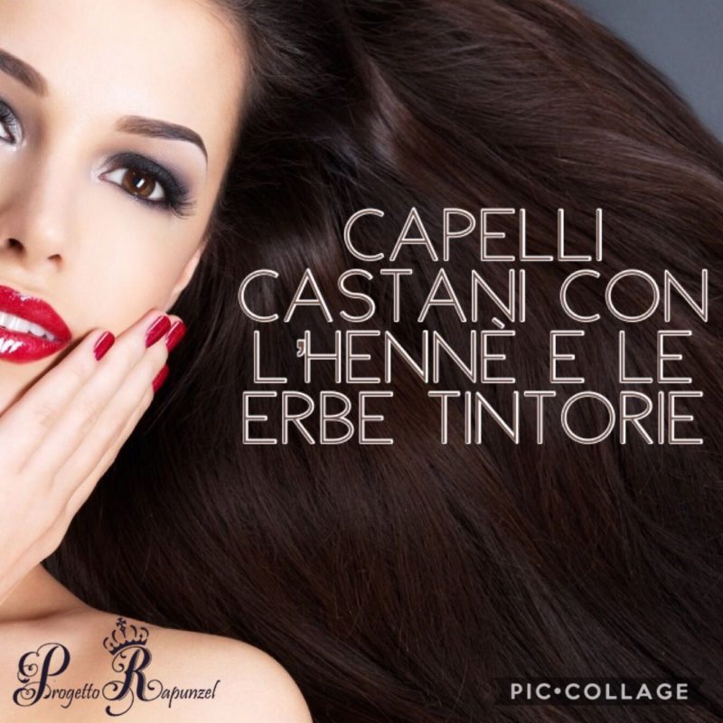 Capelli castani con l’hennè e le erbe tintorie